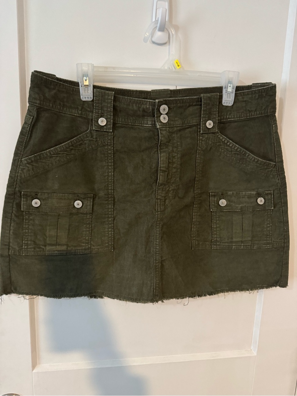 American Eagle Outfitters Olive Corduroy Utility Mini Skirt